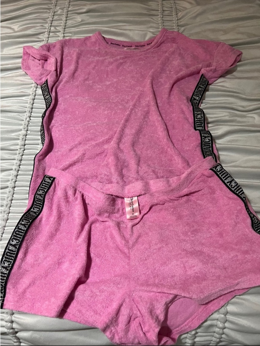 Juicy Couture Pink Terry Short Pajama Set